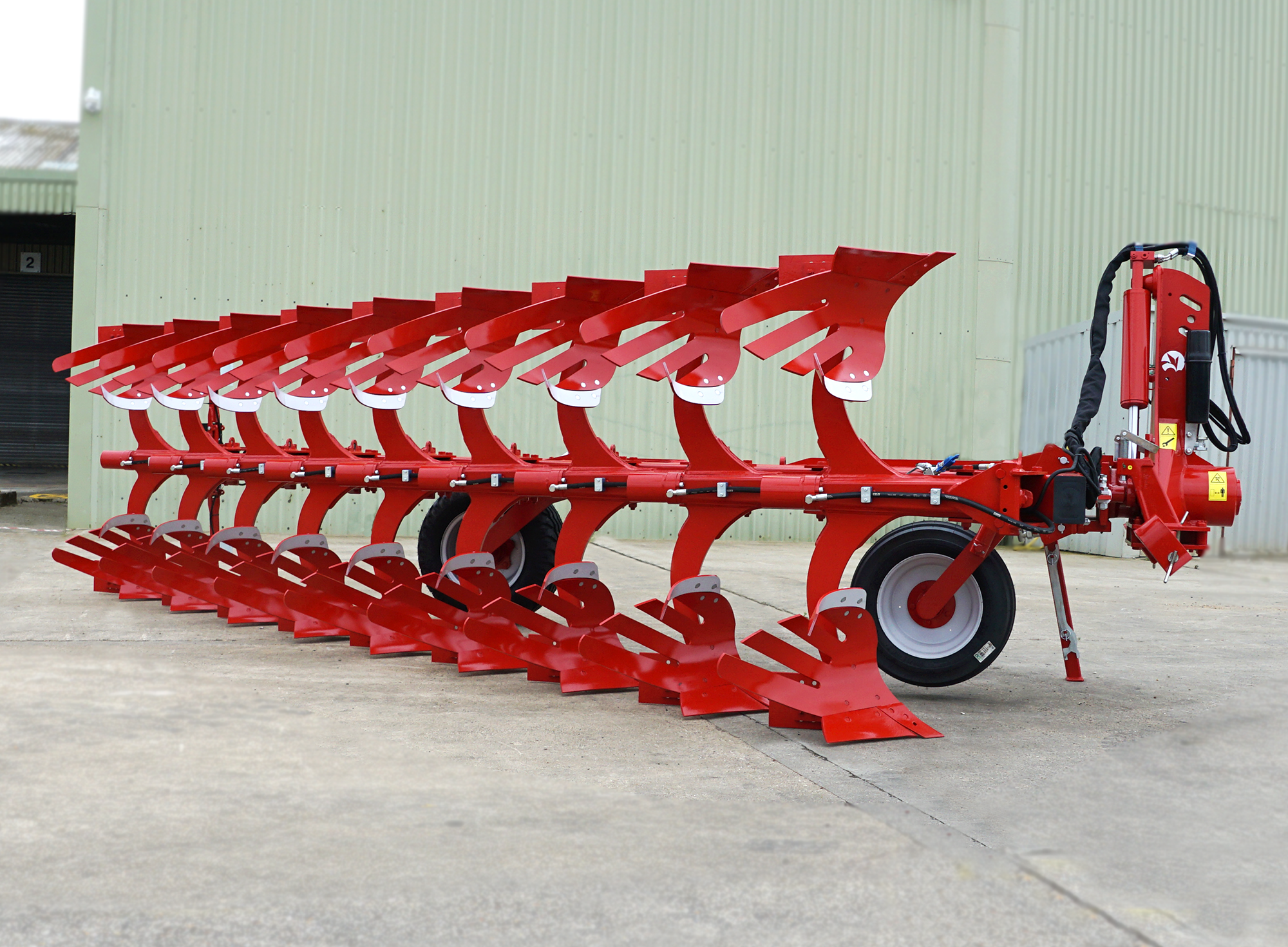 Ovlac Mini 9 Furrow Shallow Plough in yard