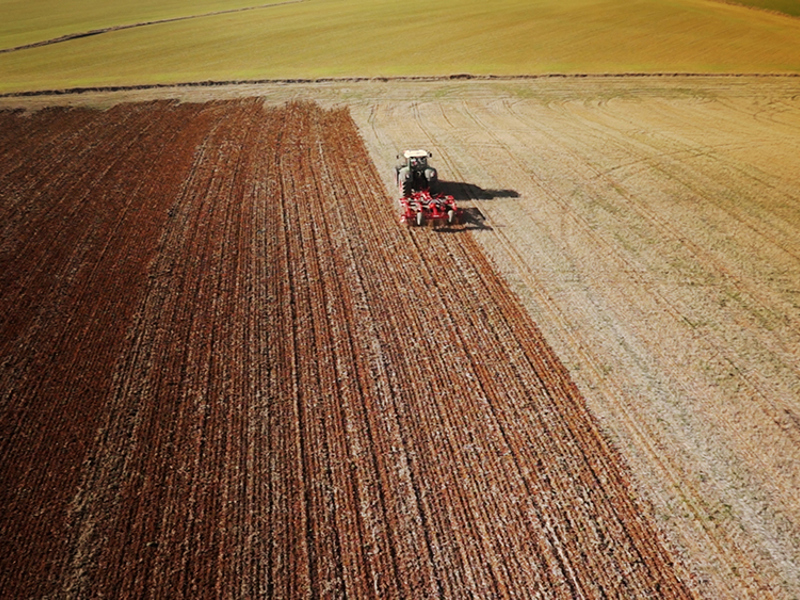 Field being cultivated by Ovlac Versatill Tine Cultivator